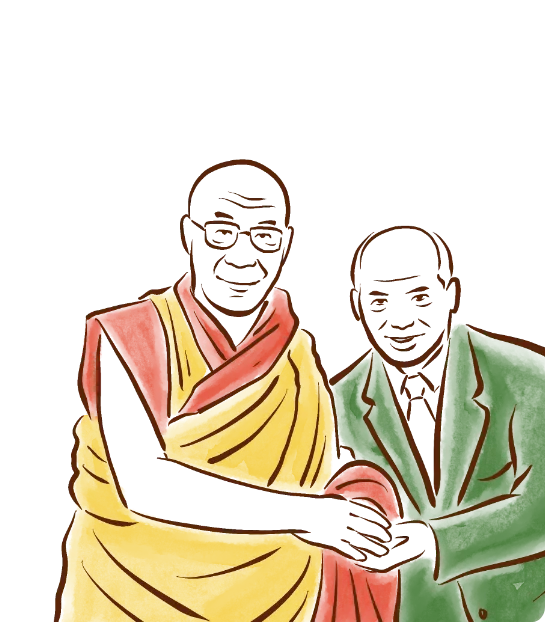 Tibetan Monk with Teacher